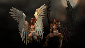 Картинка 3д+графика angel+ ангел демон