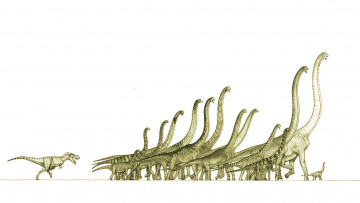 Картинка рисованные животные +доисторические динозавры