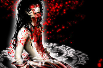 Картинка аниме hellsing кровь дракула вампир alucard dracula vampire алукард
