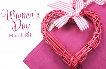 обоя праздничные, международный женский день - 8 марта, весна, bow, heart, женский, день, 8, марта, сердце, spring, holidays