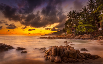 Картинка природа восходы закаты sunset cloud rock ocean phuket