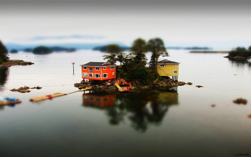 Картинка города -+здания +дома дома остров озеро