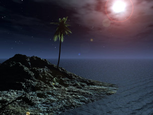 Картинка 3д графика nature landscape природа пальма море