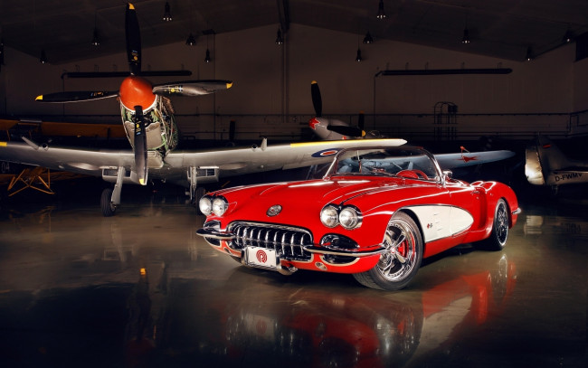 Обои картинки фото автомобили, corvette, chevrolet, 1959, custom, c1
