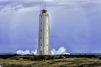 Картинка iceland природа маяки исландия прибой побережье