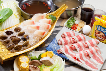 Картинка еда разное рыба бекон морепродукты