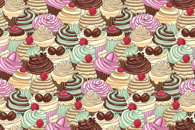 Обои картинки фото векторная графика, сладости, пирожные, кексы, фон, десерты, текстура