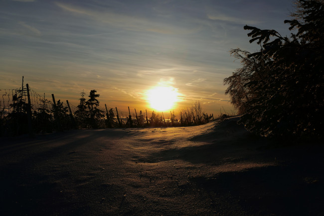 Обои картинки фото природа, восходы, закаты, снег