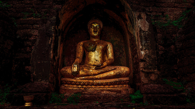 Обои картинки фото разное, религия, будда, храм, статуя, мантра, молитва, буддизм