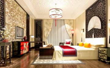 обоя китайский интерьер, интерьер, спальня, bedroom, interior, design, china, chinese, style, китай, комната