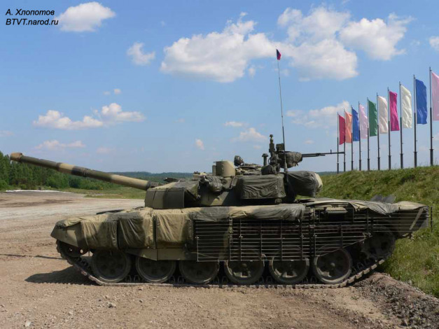 Обои картинки фото основной, танк, 72б, рогатка, сэмз, техника, военная