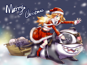 Картинка аниме merry chrismas winter