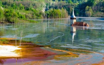 Картинка geamana alba romania природа реки озера румыния река церковь