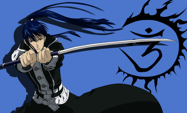 Обои картинки фото аниме,  gray-man, воин, экзорцист, kanda, меч, оружие