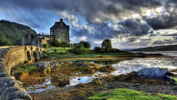 Картинка города замок+эйлен-донан+ шотландия eilean donan