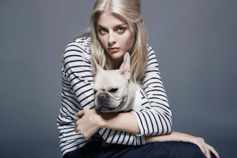 Картинка девушки -unsort+ блондинки +светловолосые собака свитер блондинка