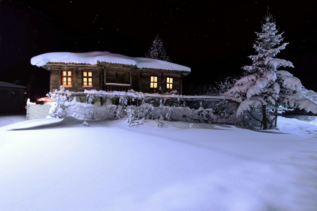 Обои картинки фото города, - здания,  дома, зима, дом, снег, сугробы, вечер