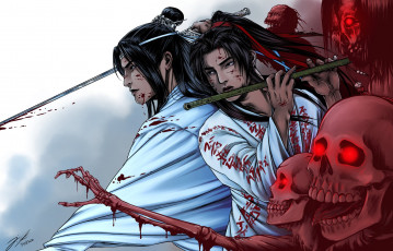 Картинка аниме mo+dao+zu+shi лань ванцзы вэй усянь кровь мертвецы