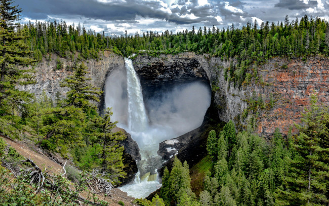 Обои картинки фото helmcken waterfall, canada, природа, водопады, helmcken, waterfall