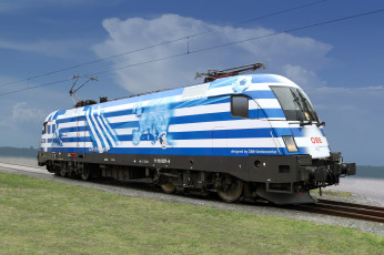Картинка техника локомотивы локомотив полосатый красивый
