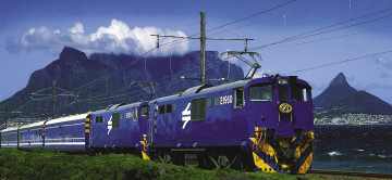 Картинка техника электрички состав горы вагоны поезд