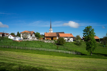 Картинка gruyere switzerland города пейзажи дома пейзаж