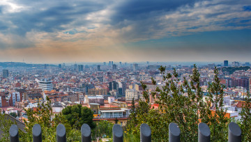 Картинка испания барселона города панорама дома