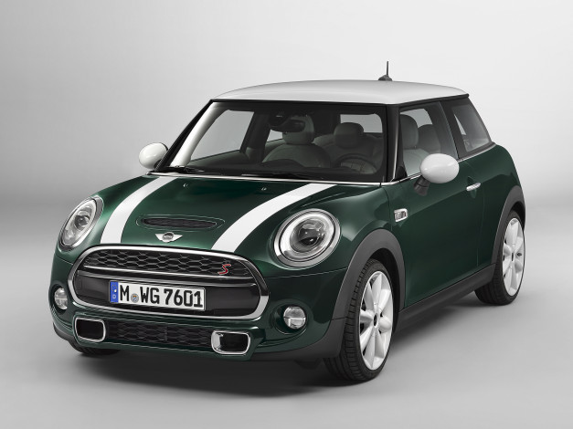 Обои картинки фото автомобили, mini, f56, cooper, sd, 2014г, зеленый