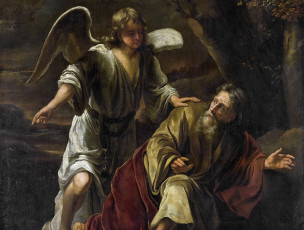 Картинка рисованное живопись картина мифология библейский сюжет ангел фердинанд бол
