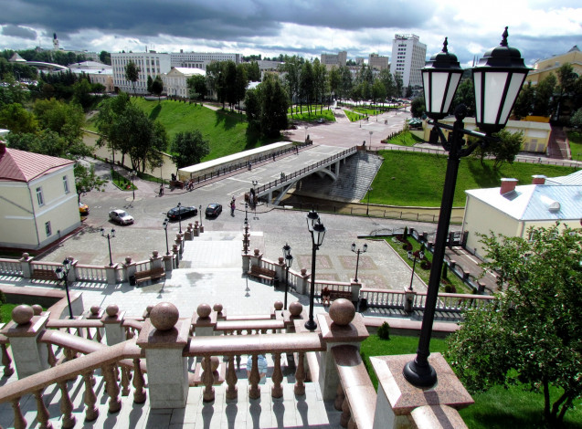 Обои картинки фото города, - улицы,  площади,  набережные, витебск, фонарь, беларусь, лестница