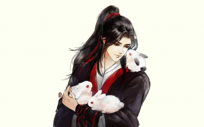 Обои картинки фото аниме, mo dao zu shi, вэй, усянь, кролики