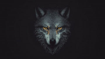 Картинка рисованное животные взгляд морда волк