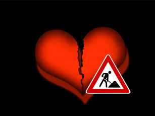 Картинка 3д графика romance сердечко дорожный знак