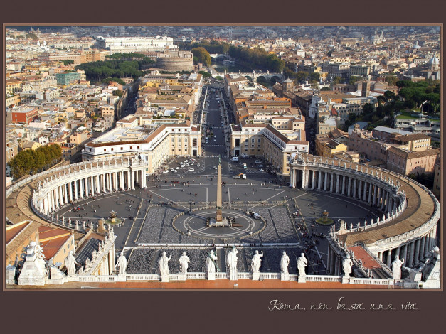 Обои картинки фото рим, города, ватикан, италия, город, площадь, дома