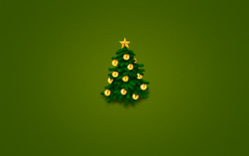 обоя новогодняя, елка, праздничные, векторная, графика, новый, год, зеленый, фон