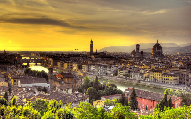 Обои картинки фото города, флоренция, италия, закат