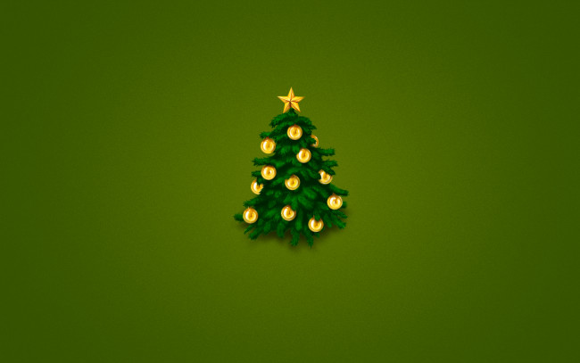 Обои картинки фото новогодняя, елка, праздничные, векторная, графика, новый, год, зеленый, фон
