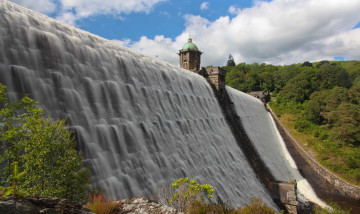 Картинка craig goch dam elan valley wales england природа водопады поток уэльс англия плотина крэйг гох