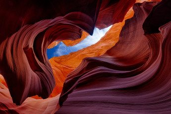 Картинка природа горы небо каньон антилопы текстура скалы