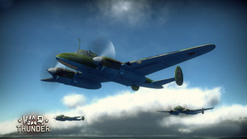 Картинка видео+игры war+thunder +world+of+planes облака полет самолеты