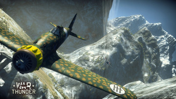 Картинка видео+игры war+thunder +world+of+planes горы полет самолеты