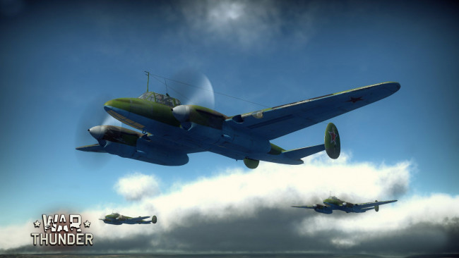 Обои картинки фото видео игры, war thunder,  world of planes, облака, полет, самолеты