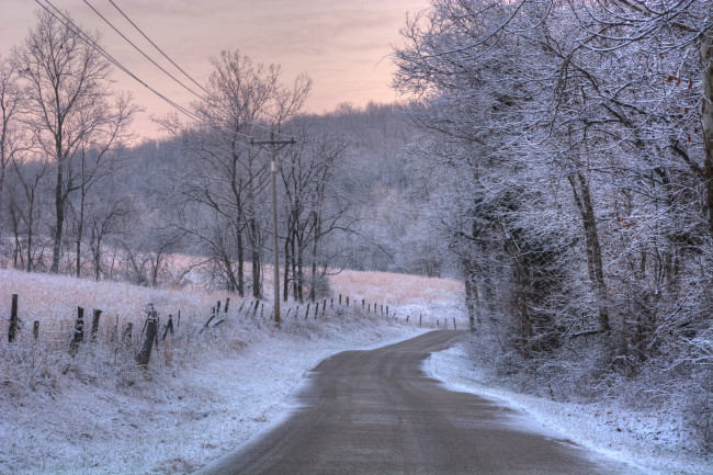 Обои картинки фото природа, зима, свет, цвет, пейзаж, утро, иней, снег