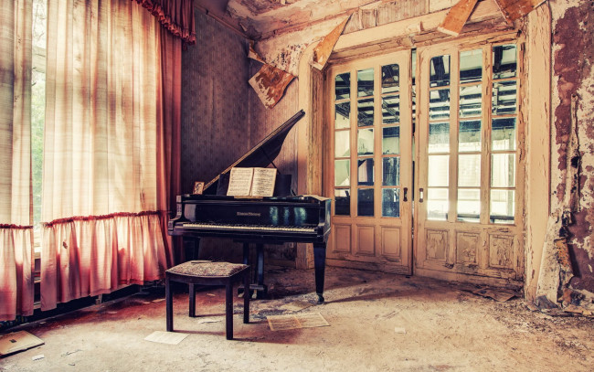 Обои картинки фото музыка, -музыкальные инструменты, комната, табурет, рояль