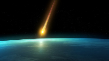 Картинка космос кометы метеориты планета огонь пламя метеорит