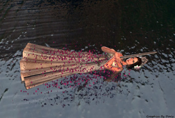 Картинка 3д графика fantasy фантазия вода меч девушка