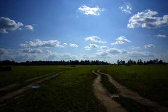 Картинка сиверская природа дороги облака поле пейзаж небо дорога сено