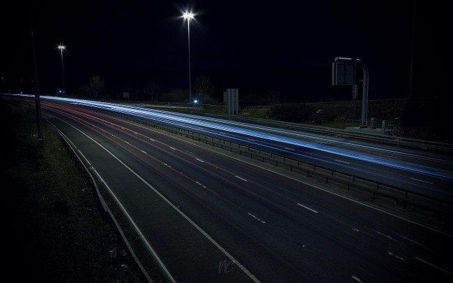 Обои картинки фото ночная, автострада, разное, транспортные, средства, магистрали, дорога, шоссе, ночь, иллюминация