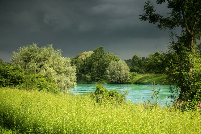 Обои картинки фото германия, бавария, природа, реки, озера, трава, река, деревья