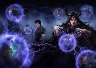 Картинка фэнтези маги +волшебники ведьма шары магия парни